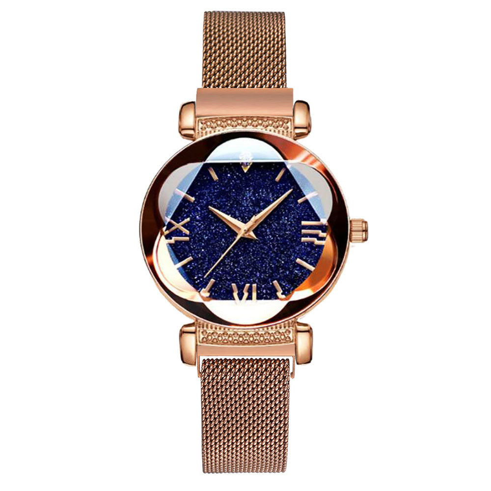 Luxury Rose Gold Women Watches Fashion Diamond Ladies Starry Sky Magnet Watch Waterproof Female Wristwatch For Gift Clock 2020