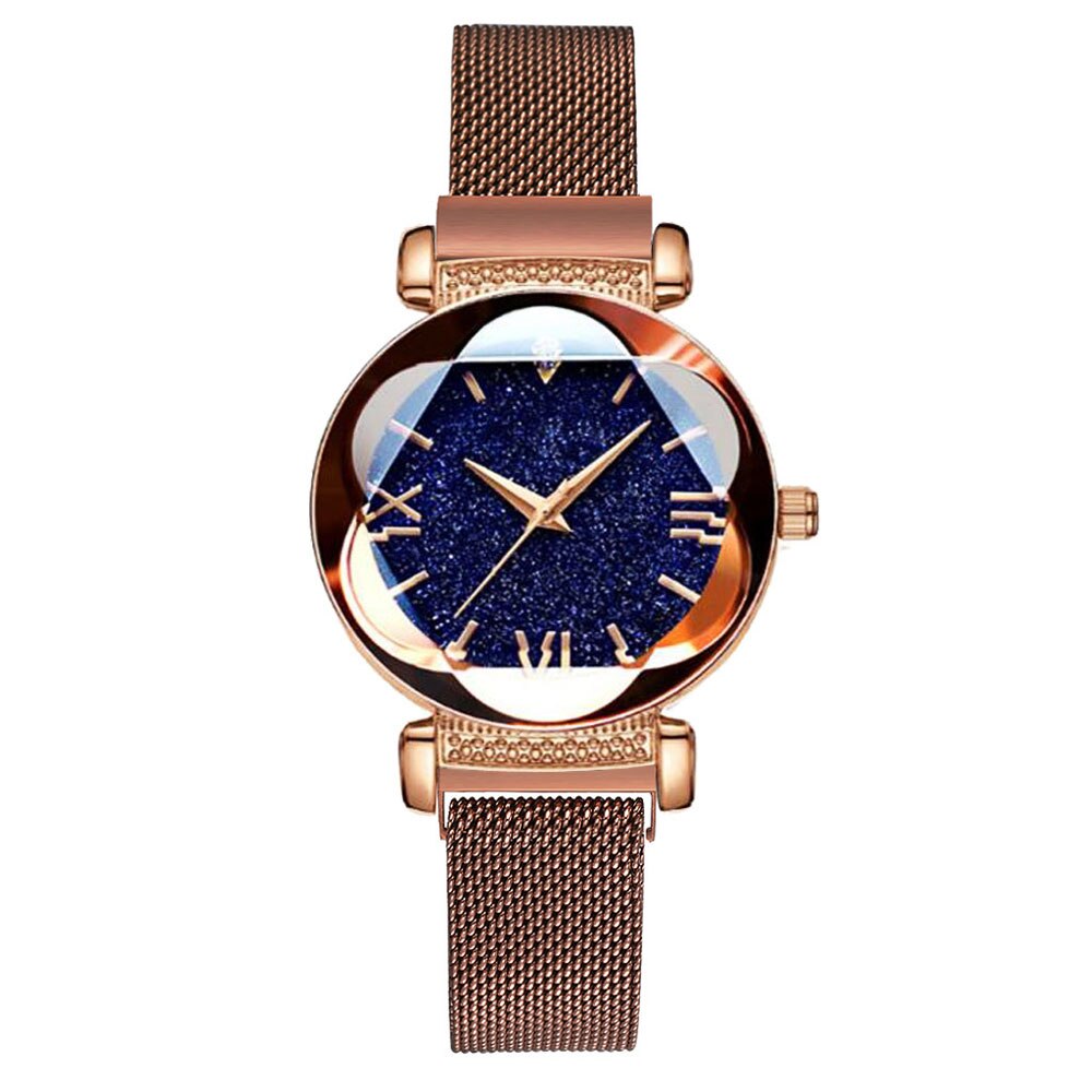 Luxury Rose Gold Women Watches Fashion Diamond Ladies Starry Sky Magnet Watch Waterproof Female Wristwatch For Gift Clock 2020