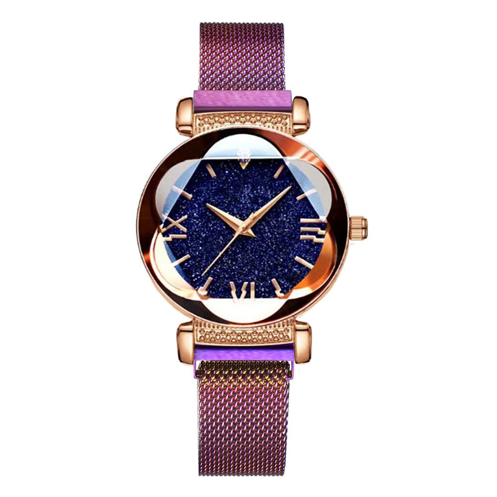 Luxury Rose Gold Women Watches Fashion Diamond Ladies Starry Sky Magnet Watch Waterproof Female Wristwatch For Gift Clock 2020