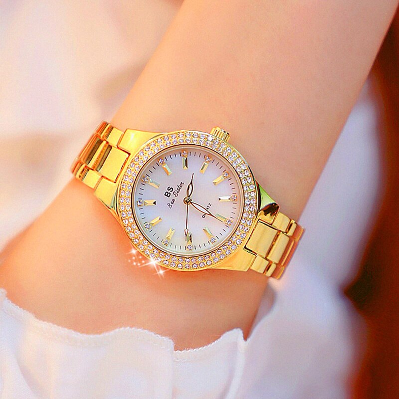 Ladies Wrist Watches Dress Gold Watch Women Crystal Diamond Watches Stainless Steel Clock Women Montre Femme reloj mujer
