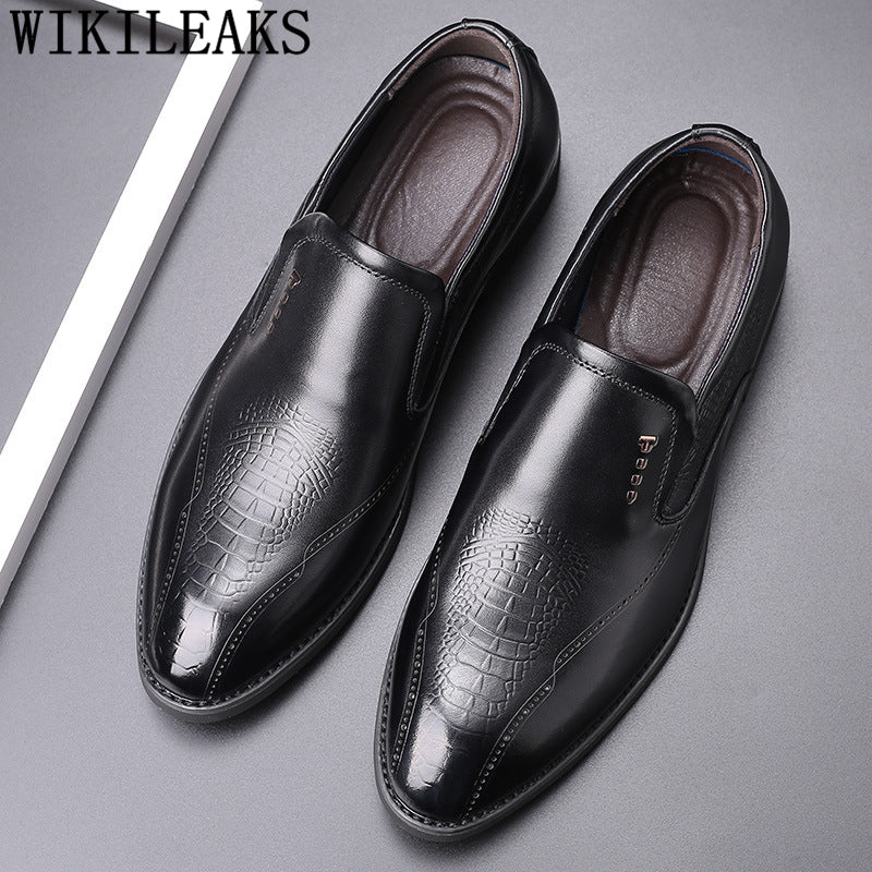 Loafers Men Dress Shoes Leather Designer Shoes Men Elegant Black Gents Shoes Oxford Sepatu Slip On Pria Sapato Social Masculino