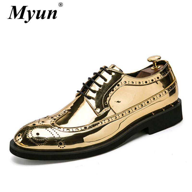 Size 38-46 Men's Brogues Wedding Shoes Classic Men Blake Oxfords Wingtip Dress Shoes Business Formal Gents Suit Leather Shoes