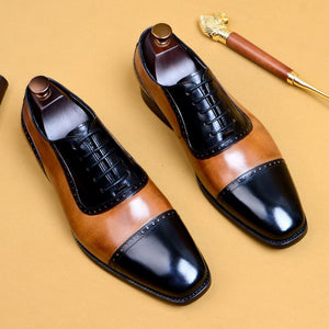 Breathable High Quality Genuine Leather Gents Shoes Men Lace-Up Business Man Handmade Shoes Male Formal Dress Shoes Brogue