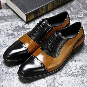 Breathable High Quality Genuine Leather Gents Shoes Men Lace-Up Business Man Handmade Shoes Male Formal Dress Shoes Brogue