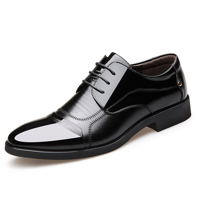 Italian Stylish Big Size 38-44 Men's Dress Shoes Blucher Oxford Shoe Gents Outfit Party Wedding Leather Male Footwear Y4-94