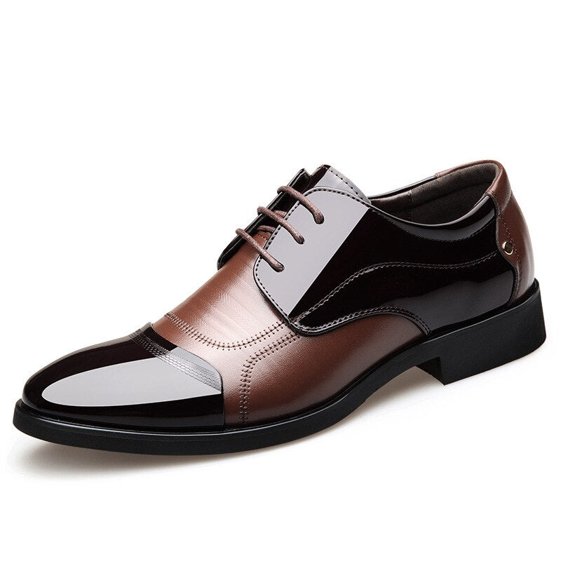 Italian Stylish Big Size 38-44 Men's Dress Shoes Blucher Oxford Shoe Gents Outfit Party Wedding Leather Male Footwear Y4-94