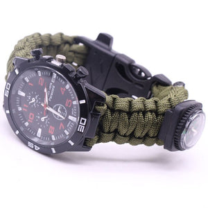 Paracord Survival Watch Bracelets for Men Women Outdoor Compass Bangles Umbrella Rope Knife 6 in 1 Multi-function Bracelets