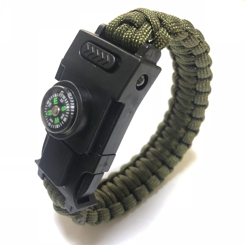 Safety Survival Paracord 4mm Bracelet Watch LED Functional Outdoor Camping Hiking Emergency First Aid Bracelet 25cm Hand Watch