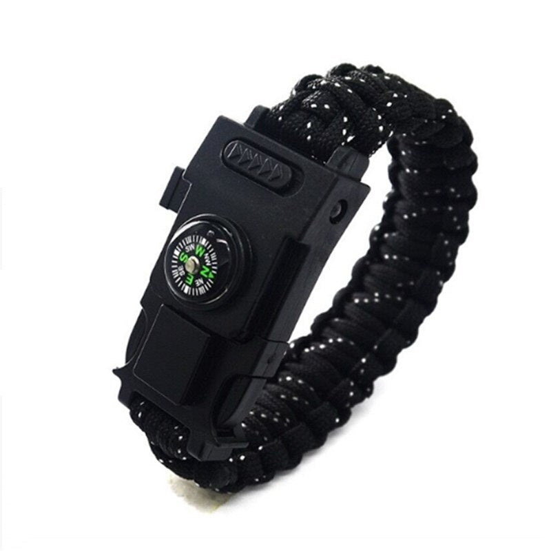 Safety Survival Paracord 4mm Bracelet Watch LED Functional Outdoor Camping Hiking Emergency First Aid Bracelet 25cm Hand Watch