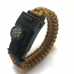 Safety Survival Paracord 4mm Bracelet Watch LED Functional Outdoor Camping Hiking Emergency First Aid Bracelet 25cm Hand Watch