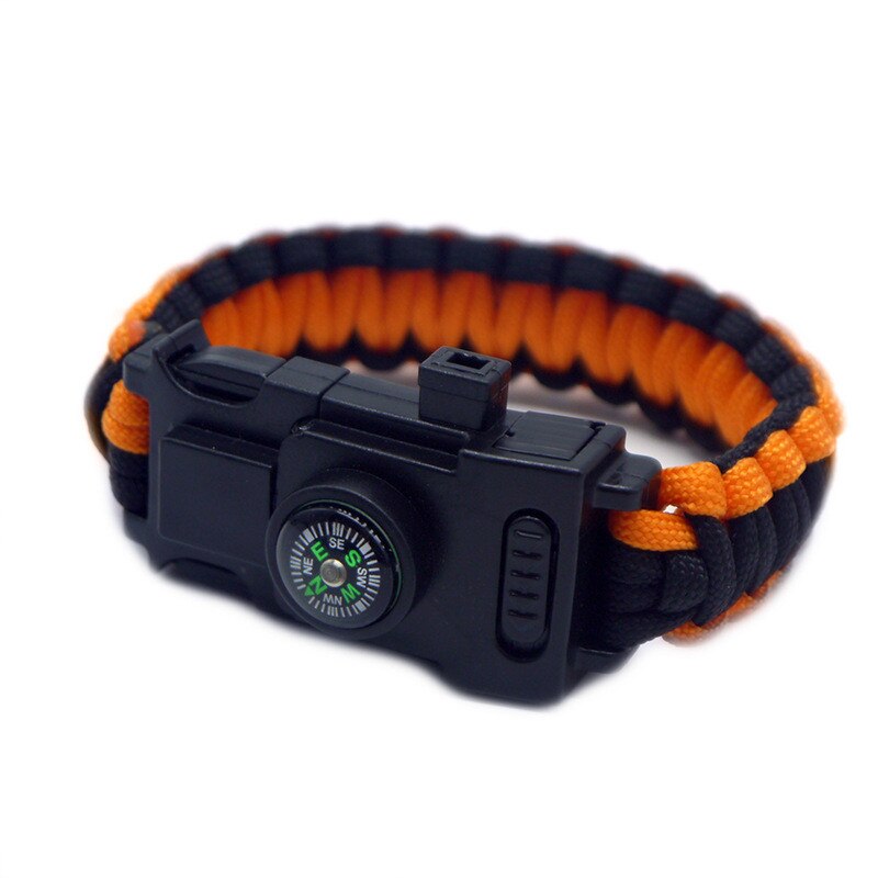 Safety Survival Paracord 4mm Bracelet Watch LED Functional Outdoor Camping Hiking Emergency First Aid Bracelet 25cm Hand Watch