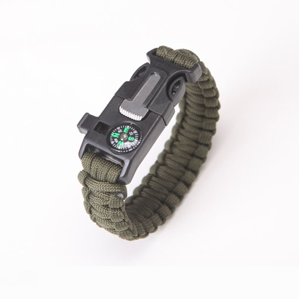 Outdoor Paracord Bracelet Survival Men Adventurer Paracord Watch Strap Tactical Outdoor Tools Compass Scraper Whistle 4 Function