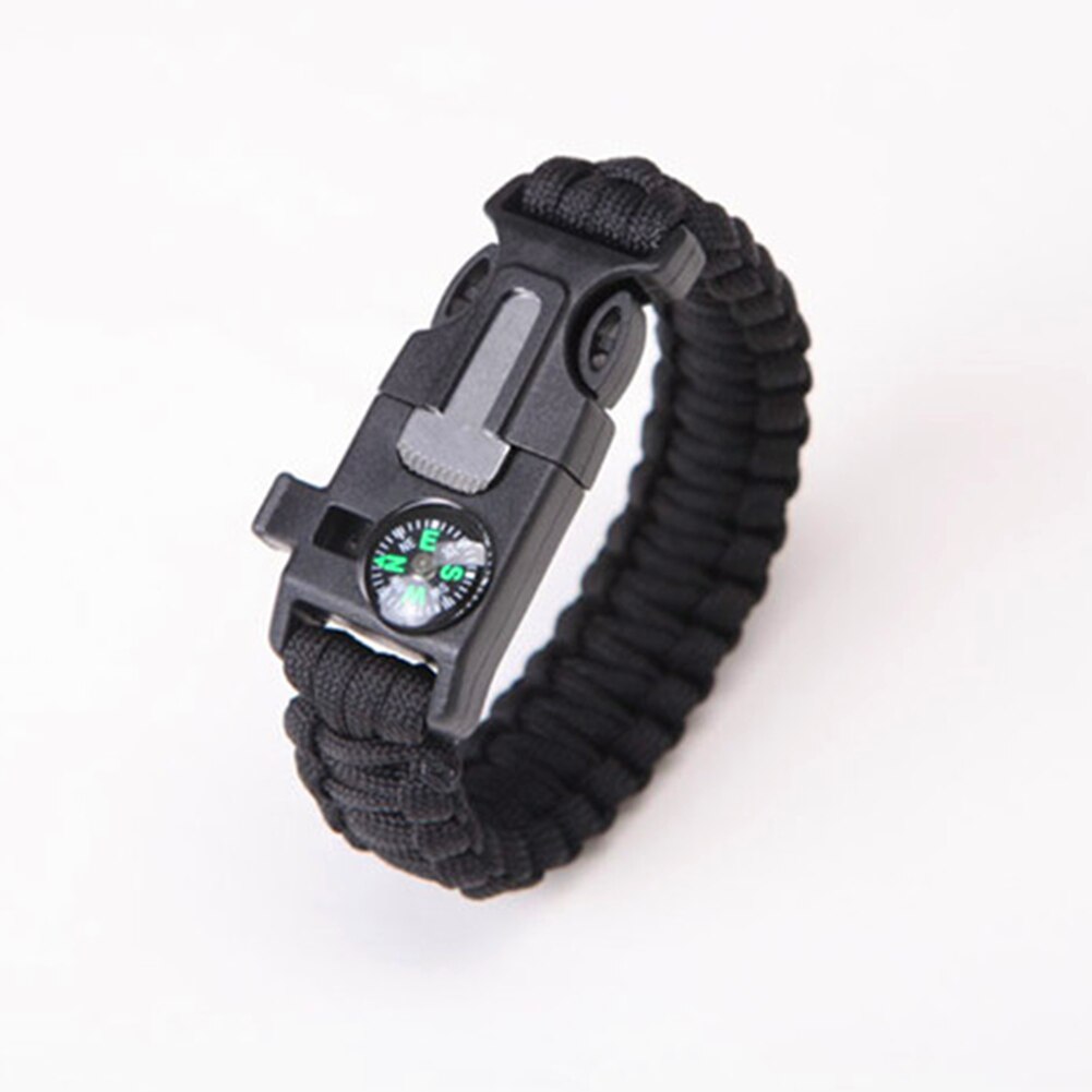 Outdoor Paracord Bracelet Survival Men Adventurer Paracord Watch Strap Tactical Outdoor Tools Compass Scraper Whistle 4 Function