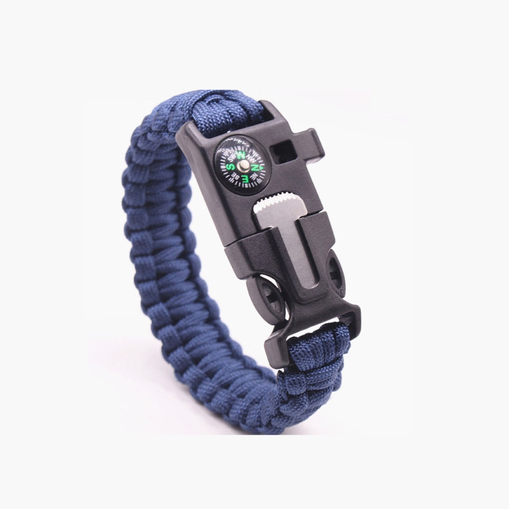 Outdoor Paracord Bracelet Survival Men Adventurer Paracord Watch Strap Tactical Outdoor Tools Compass Scraper Whistle 4 Function