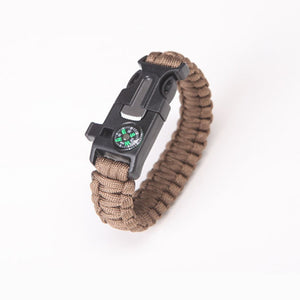 Outdoor Paracord Bracelet Survival Men Adventurer Paracord Watch Strap Tactical Outdoor Tools Compass Scraper Whistle 4 Function