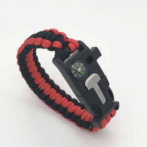 Outdoor Paracord Bracelet Survival Men Adventurer Paracord Watch Strap Tactical Outdoor Tools Compass Scraper Whistle 4 Function