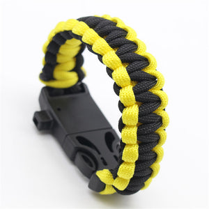 Outdoor Paracord Bracelet Survival Men Adventurer Paracord Watch Strap Tactical Outdoor Tools Compass Scraper Whistle 4 Function