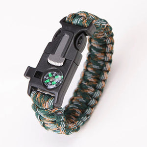 Outdoor Paracord Bracelet Survival Men Adventurer Paracord Watch Strap Tactical Outdoor Tools Compass Scraper Whistle 4 Function