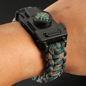 LED Light Safety Survival Paracord 550 Camouflage Bracelet Terkking Hiking Emergency First Aid Bracelet 25cm Hand Watch Bracelet