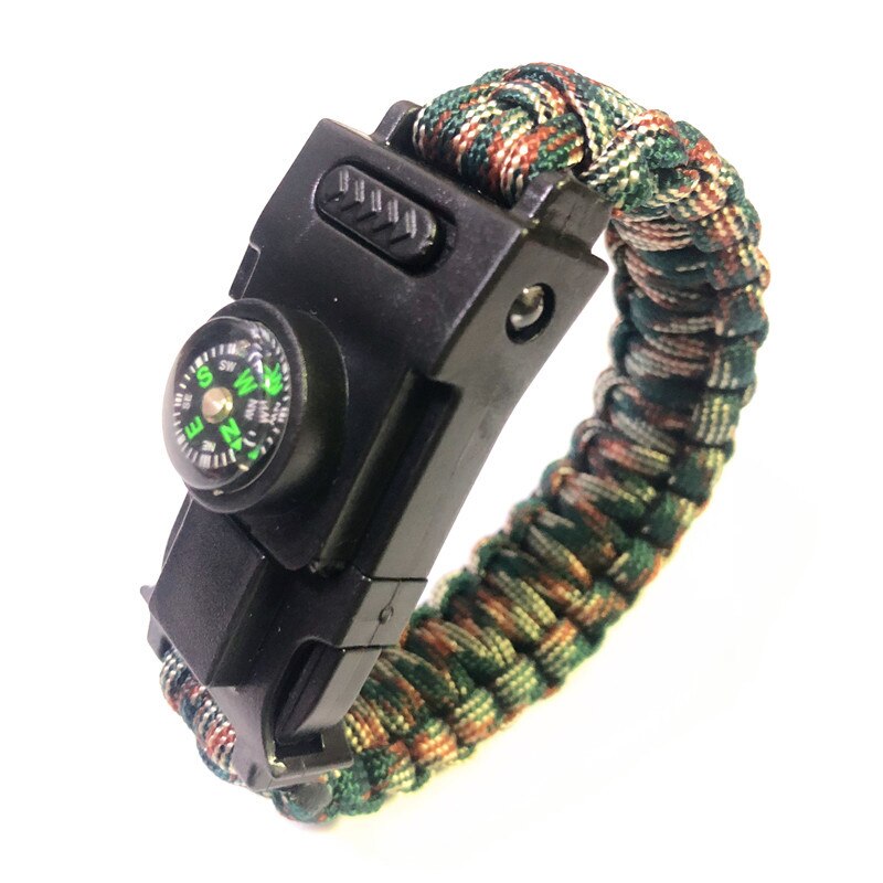 LED Light Safety Survival Paracord 550 Camouflage Bracelet Terkking Hiking Emergency First Aid Bracelet 25cm Hand Watch Bracelet