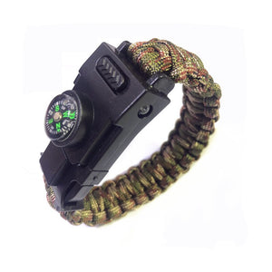 LED Light Safety Survival Paracord 550 Camouflage Bracelet Terkking Hiking Emergency First Aid Bracelet 25cm Hand Watch Bracelet