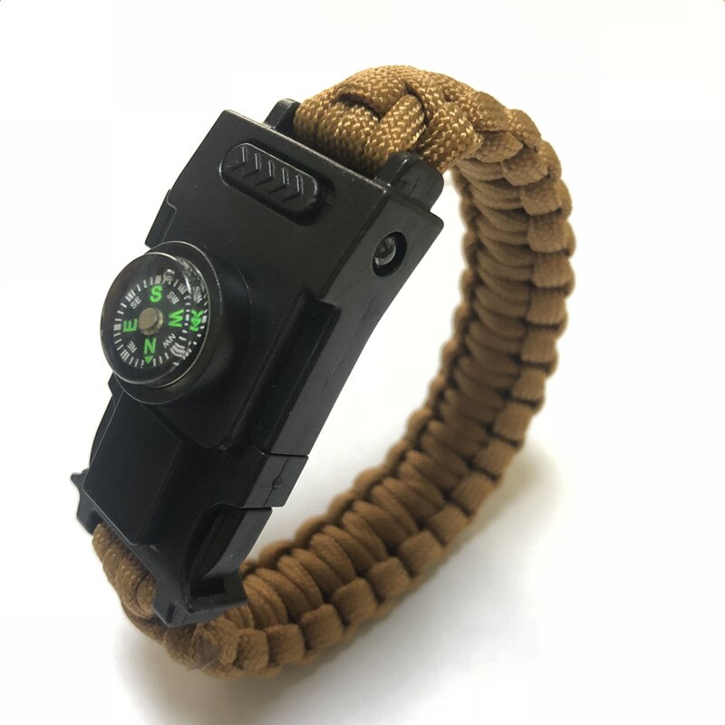 LED Light Safety Survival Paracord 550 Camouflage Bracelet Terkking Hiking Emergency First Aid Bracelet 25cm Hand Watch Bracelet