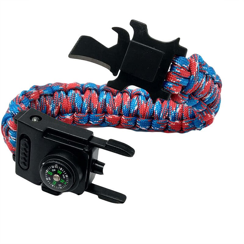 LED Light Safety Survival Paracord 550 Camouflage Bracelet Terkking Hiking Emergency First Aid Bracelet 25cm Hand Watch Bracelet