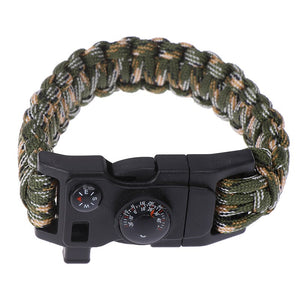 Men Bracelet Woven Rope Multifunctional Umbrella rope Military Survival Bracelet For Men Outdoor Camping Emergency Whistle Tools