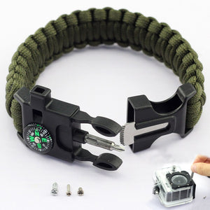 Braided Pulseras Camping Rescue Bracelets Parachute Outdoor Survival Paracord Camp Equipment Emergency Multi Tool Survival Rope