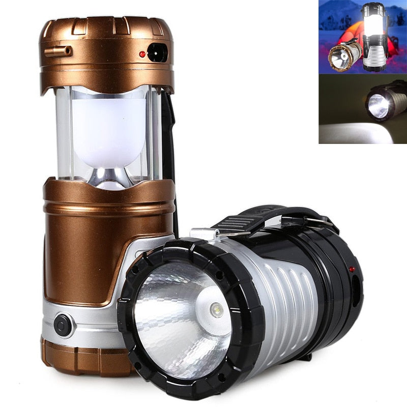 Portable Camping LED Solar Light Rechargeable Waterproof Tent Retractable USB LED Lantern Lamp Outdoor Hiking Emergency