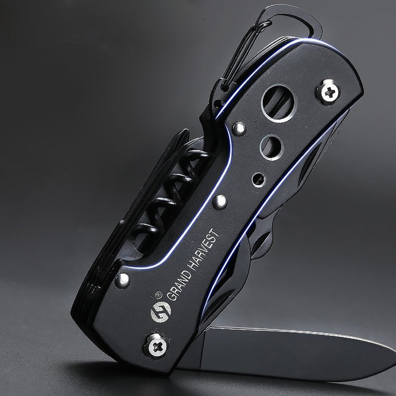 Outdoor Multifunctional Army Military Folding Knife Survival Blade Saw Scissors Hook Scaler Hiking Camping Multi Tool